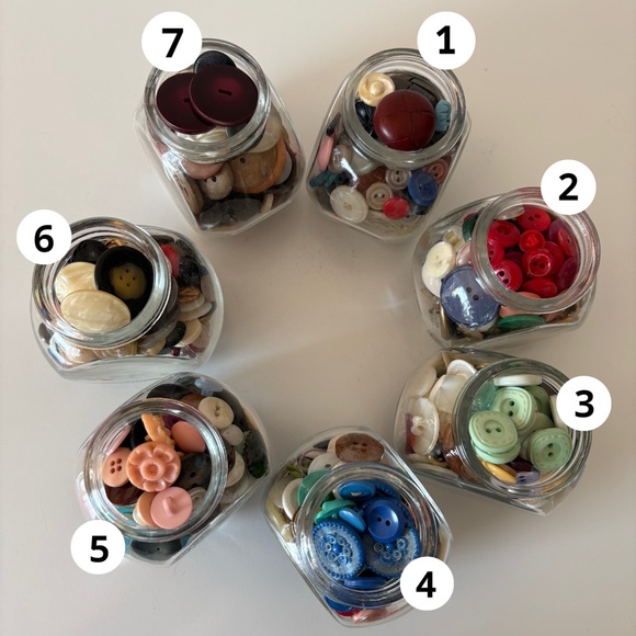 Vintage Button Jars $12 each Variety Sewing Notions - Picture 3 of 8